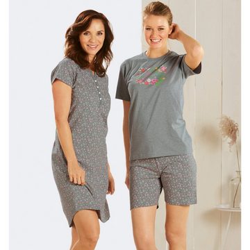 Erwin Müller Pyjama Damen-Shorty Single-Jersey Blumen