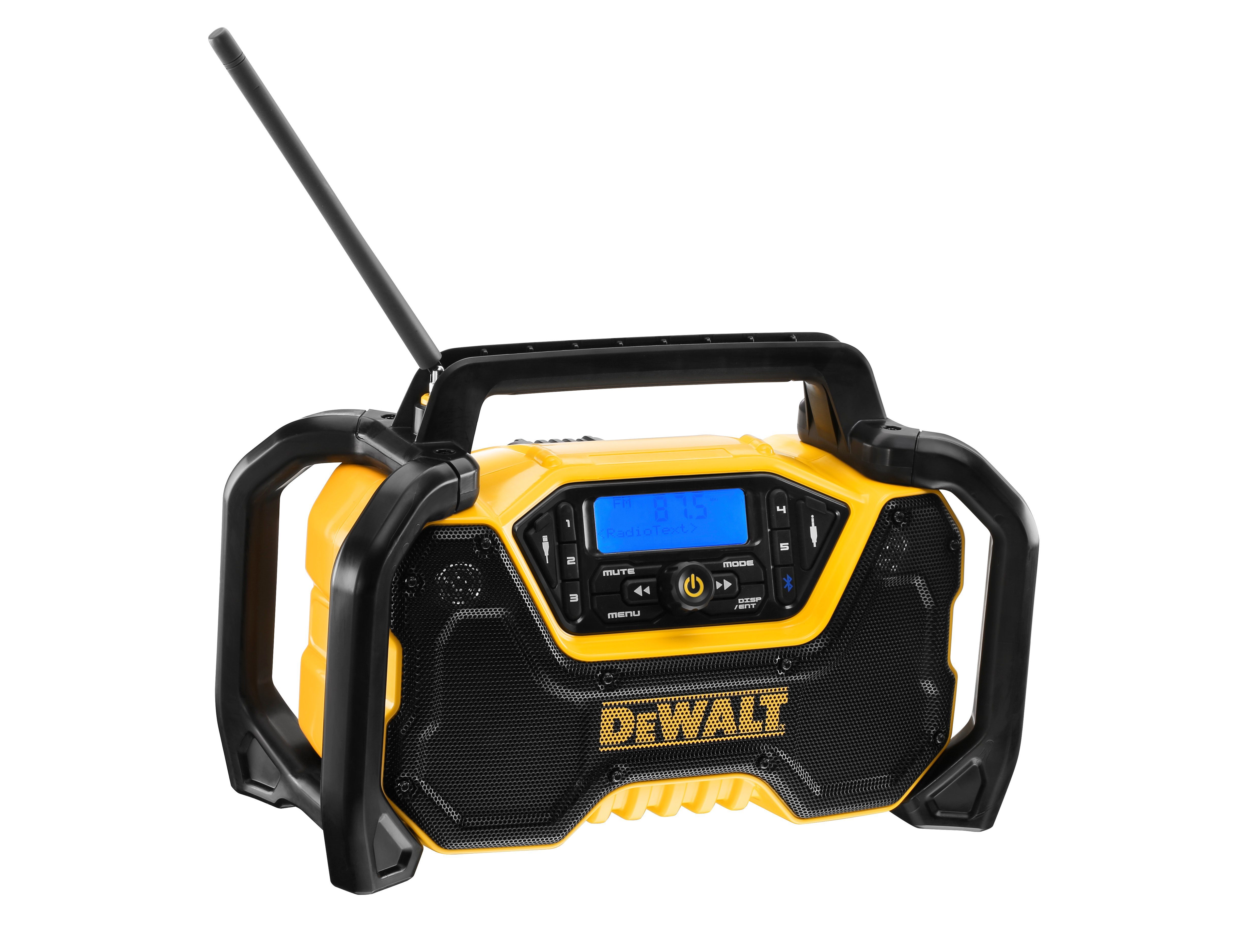 DCR029-QW FM-Tuner, allen DeWalt Akku- und mit Netz Bluetooth (Digitalradio XR-Akkus, USB-Anschluss) (DAB), Camping-Radio, Baustellenradio Kompakt-Radio, kompatibel