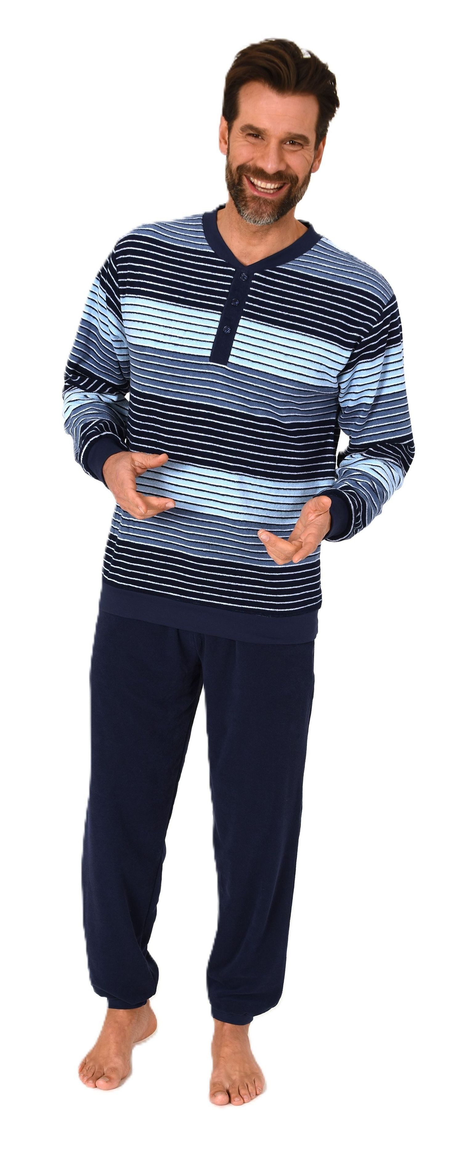 Normann Pyjama Herren Schlafanzug langarm in günstig online kaufen