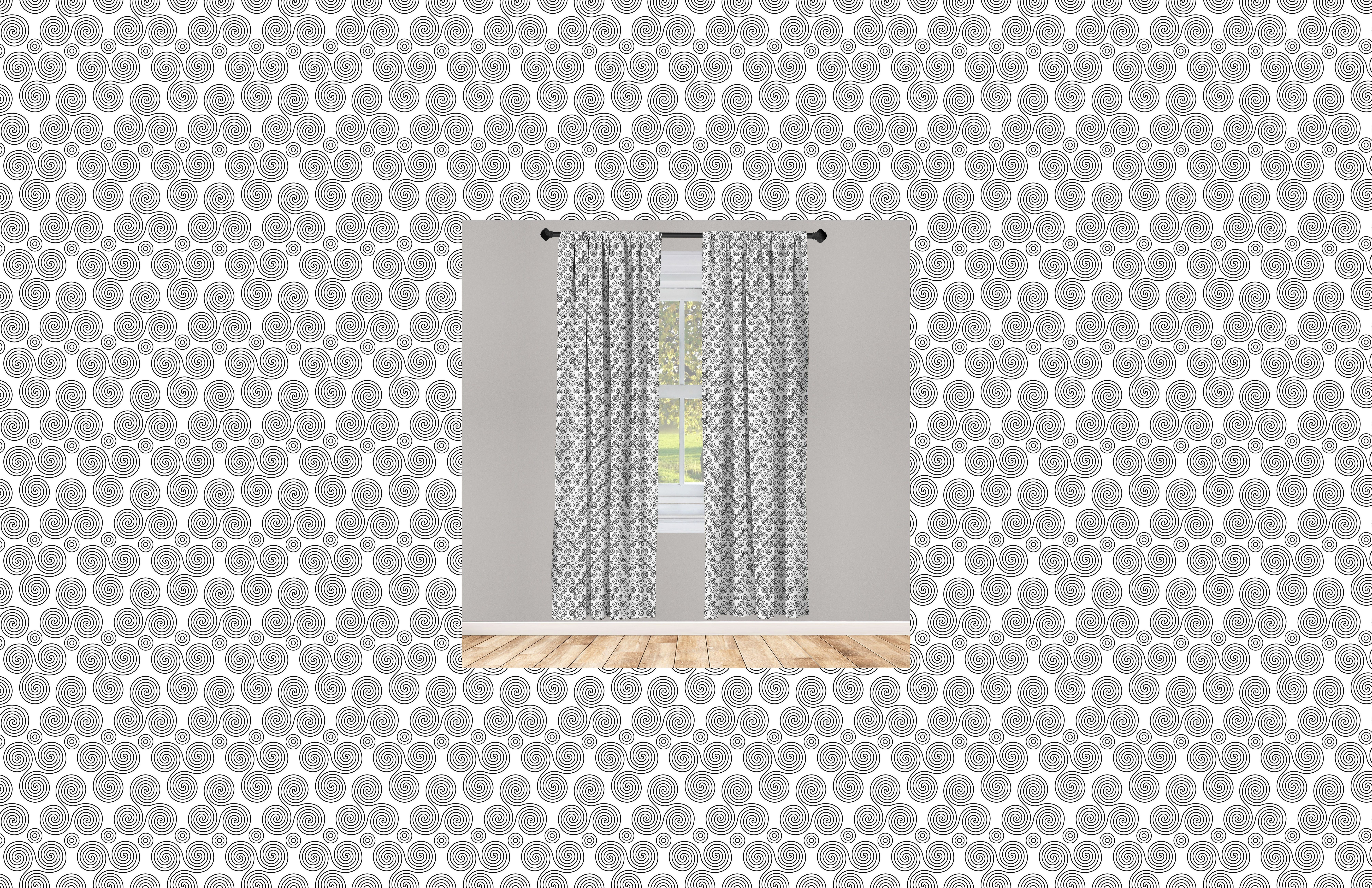 Gardine Vorhang für Wohnzimmer Schlafzimmer Abakuhaus, Microfaser, Kunst Repetitive Dekor, Triskele Abstrakt