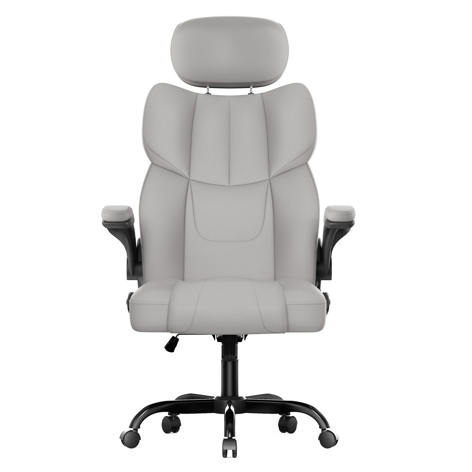 ZAISZE Bürostuhl Ergonomischer Leder Bürostuhl mit verstellbarer Position (Spar-Set), Verstellbare Armlehnen, Lendenstütze & atmungsaktive Rückenlehne