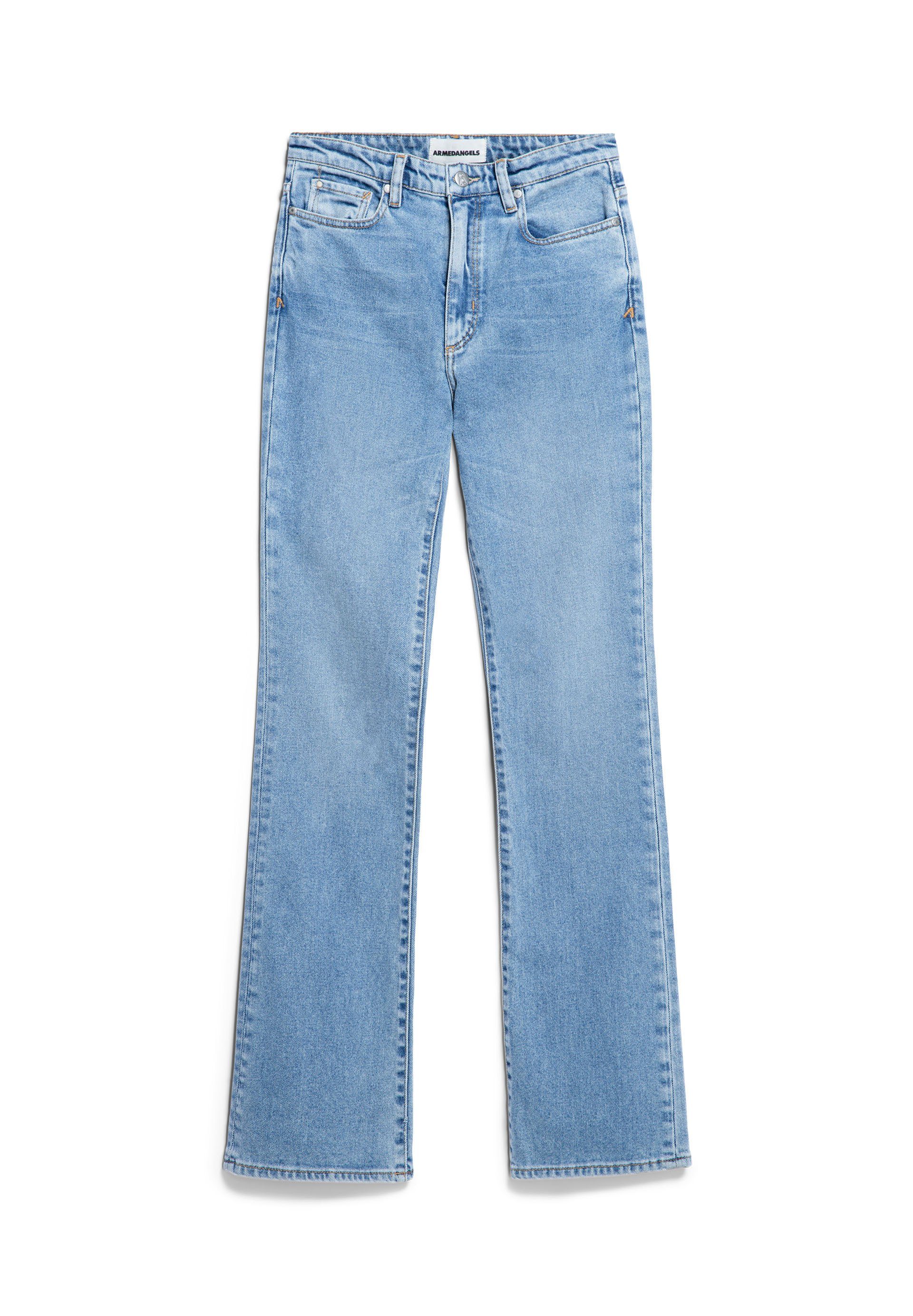 Damen easy Armedangels Straight-Jeans (1-tlg) LINNAA blue