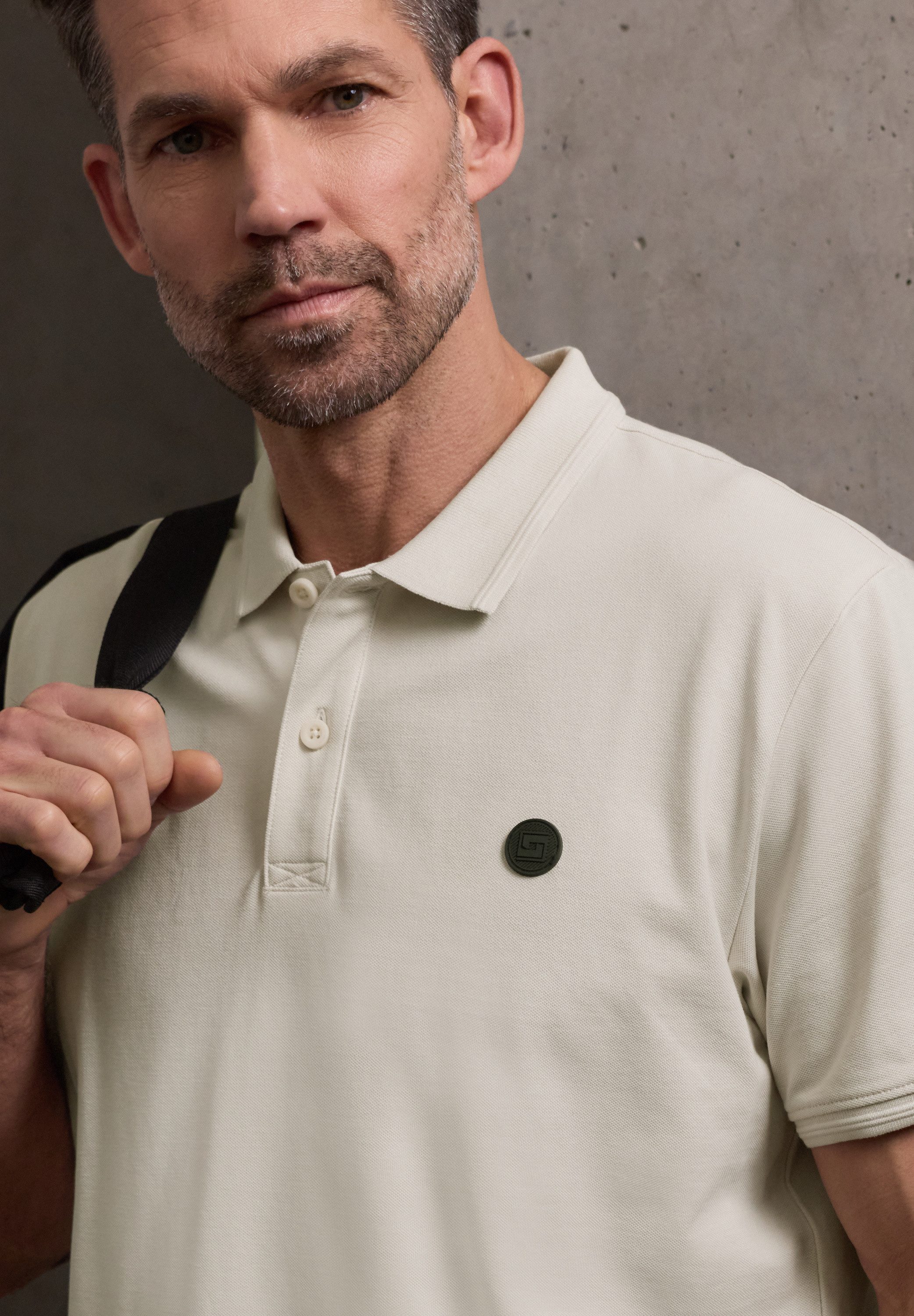 STREET ONE MEN Poloshirt aus Baumwolle mit Stretchante