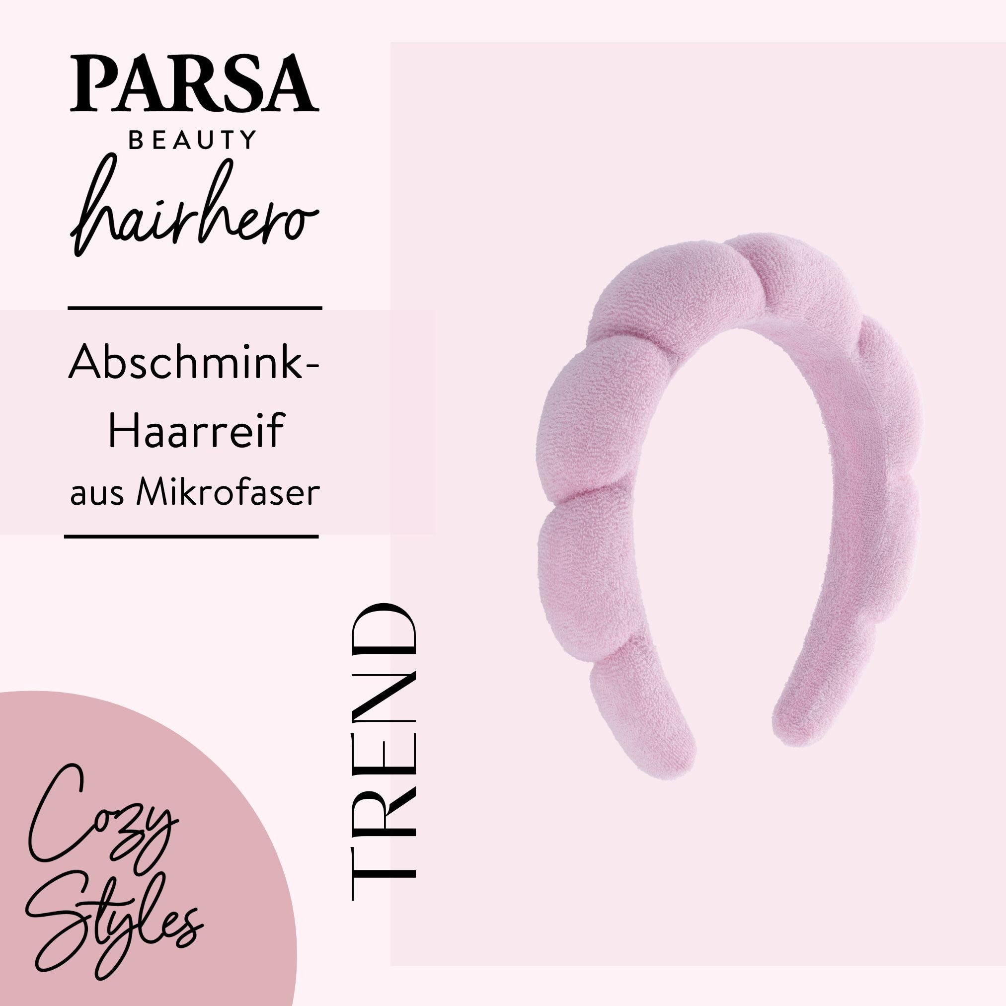 PARSA Beauty Haarreif PARSA Beauty HAIR HERO COZYSTYLE Haarreif rosa Mikrofaser Haarband