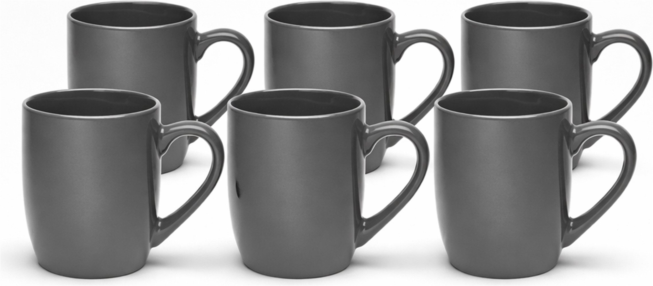 van Well Becher Kaffeebecher 350 ml Malmö, 6 Stück, 6-tlg., Steingut, spülmaschinen- und mikrowellengeeignet