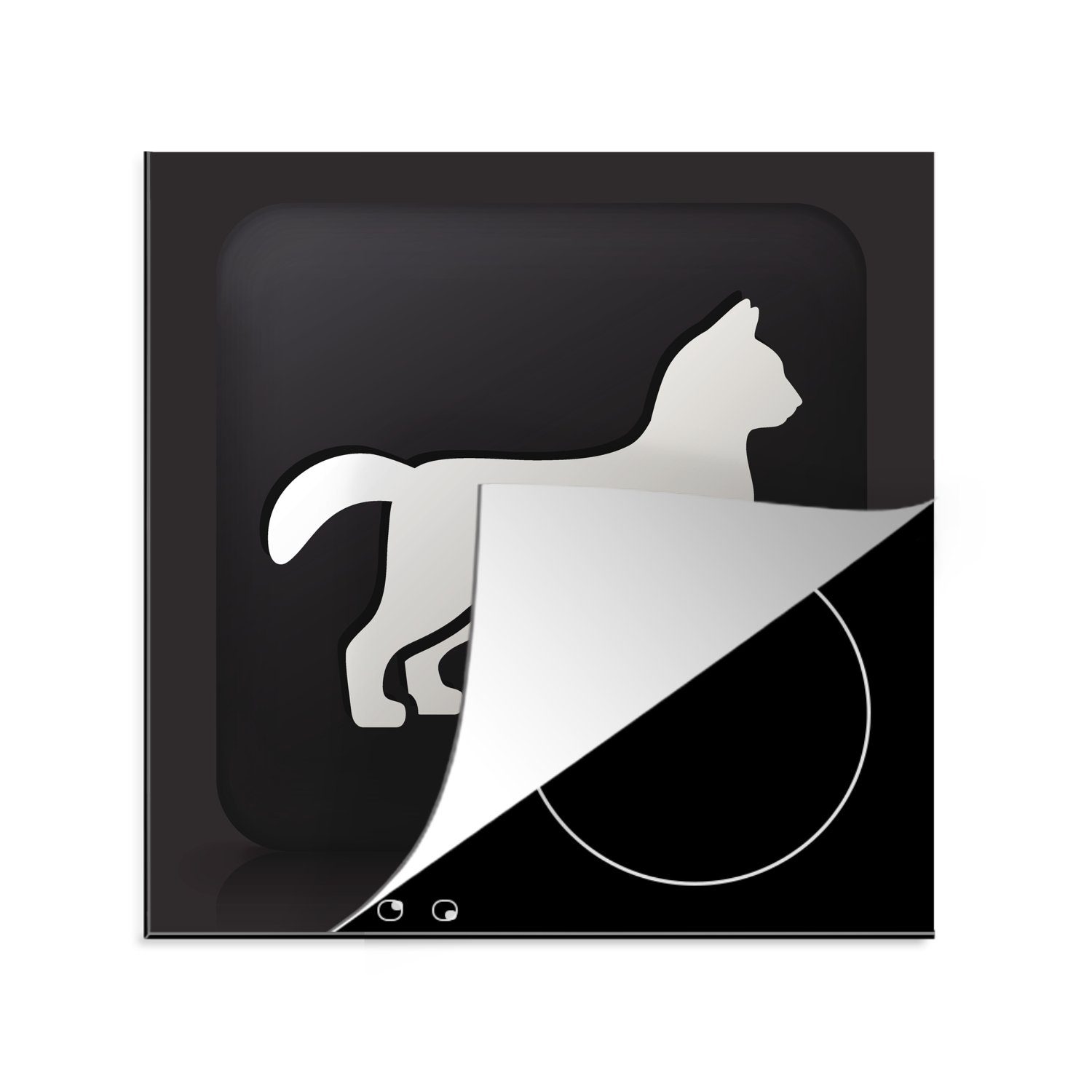 MuchoWow Herdblende-/Abdeckplatte cm, Hundes auf (1 Arbeitsplatte 78x78 schwarzem Ceranfeldabdeckung, tlg), küche Vinyl, Illustration für eines Eine Hintergrund