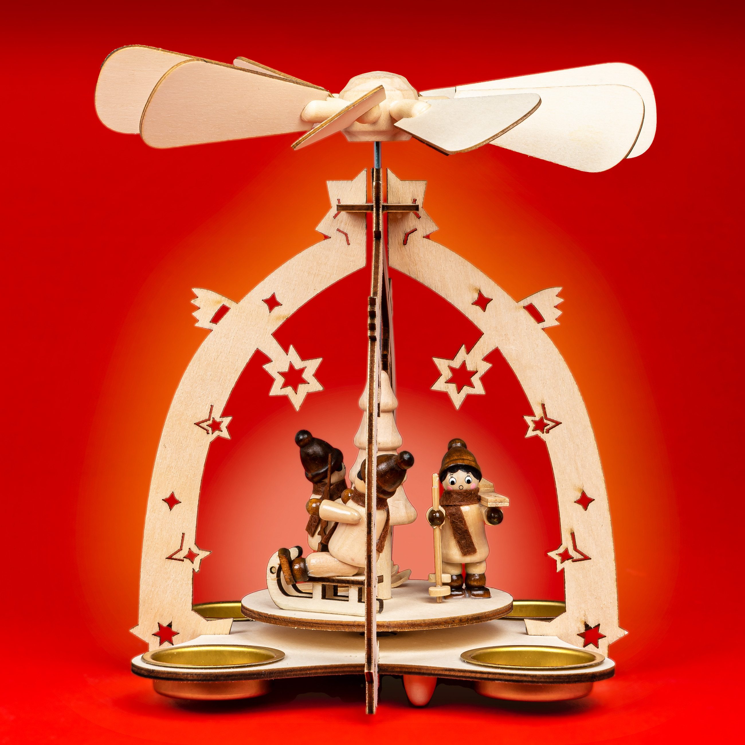 SIKORA Weihnachtspyramide Teelichtpyramide Holz Deko pyramide Sternenbogen günstig online kaufen