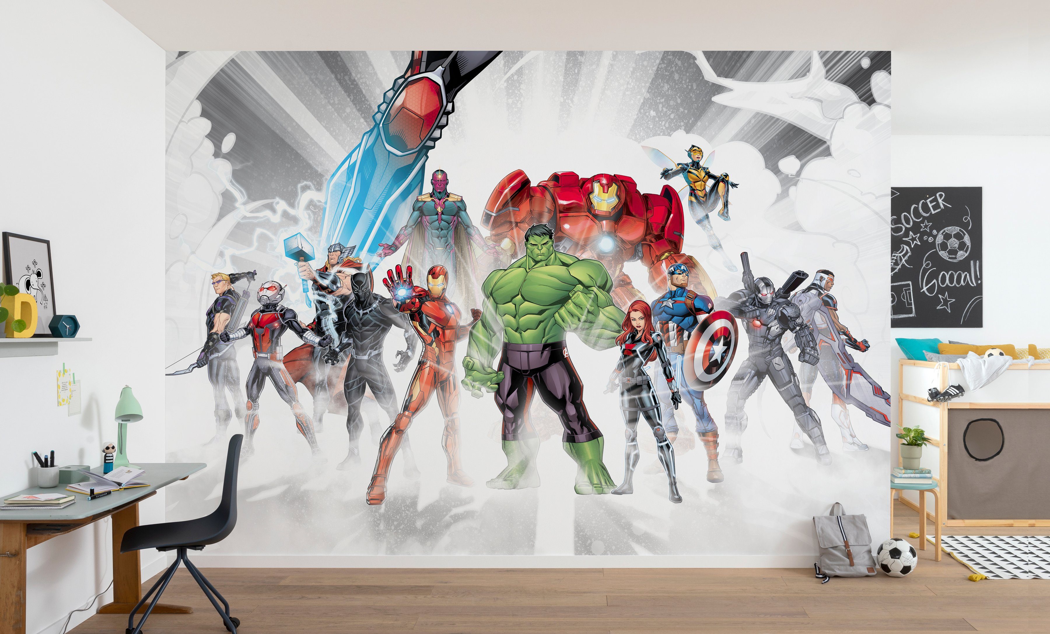 Komar Fototapete »Avengers Unite«, glatt, bedruckt, (Packung, 1 St), 368 x 254 cm-HomeTrends