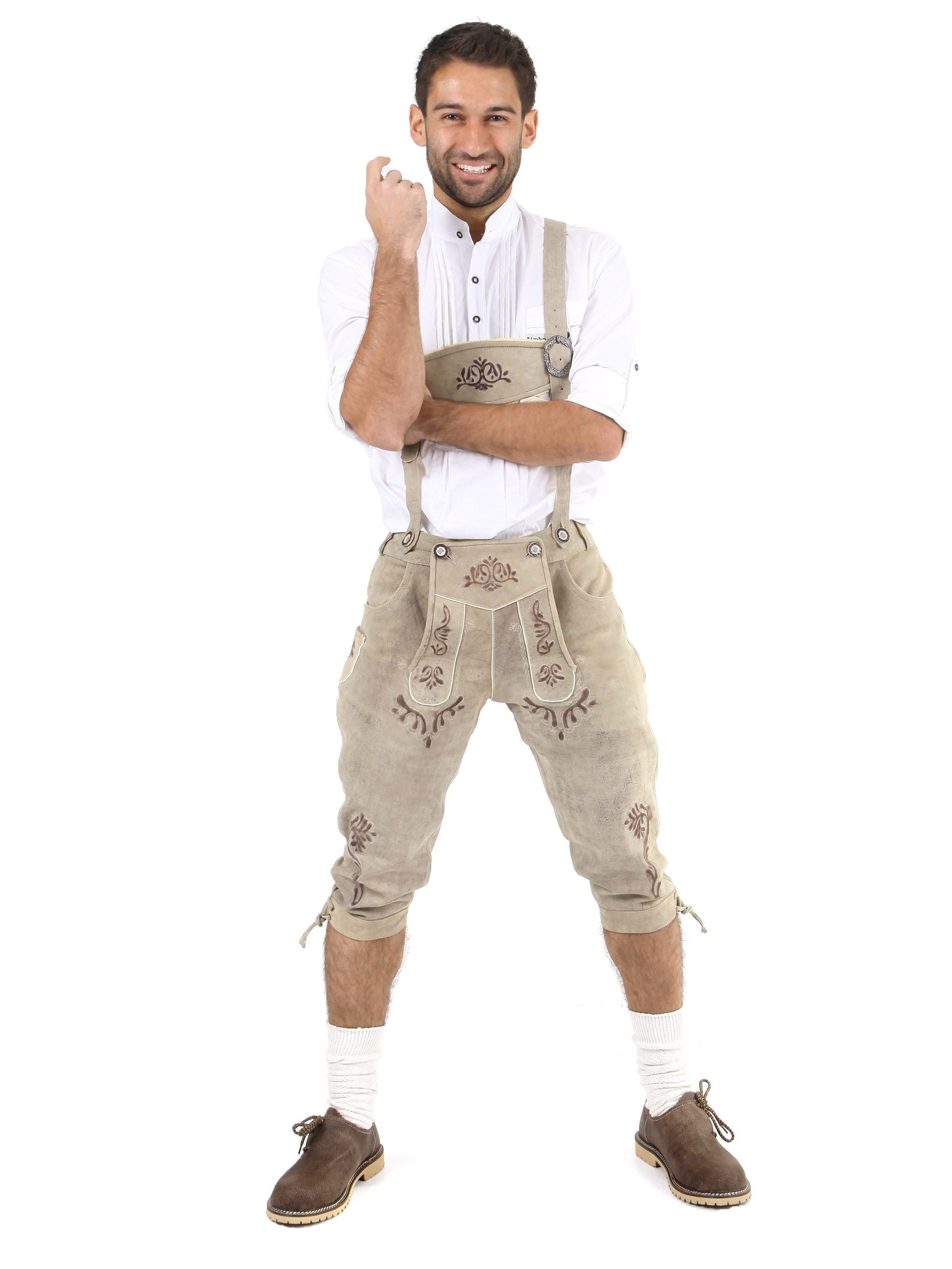 Almbock Trachtenlederhose Trachtenhose Herren Fridolin (2-tlg) beige günstig online kaufen