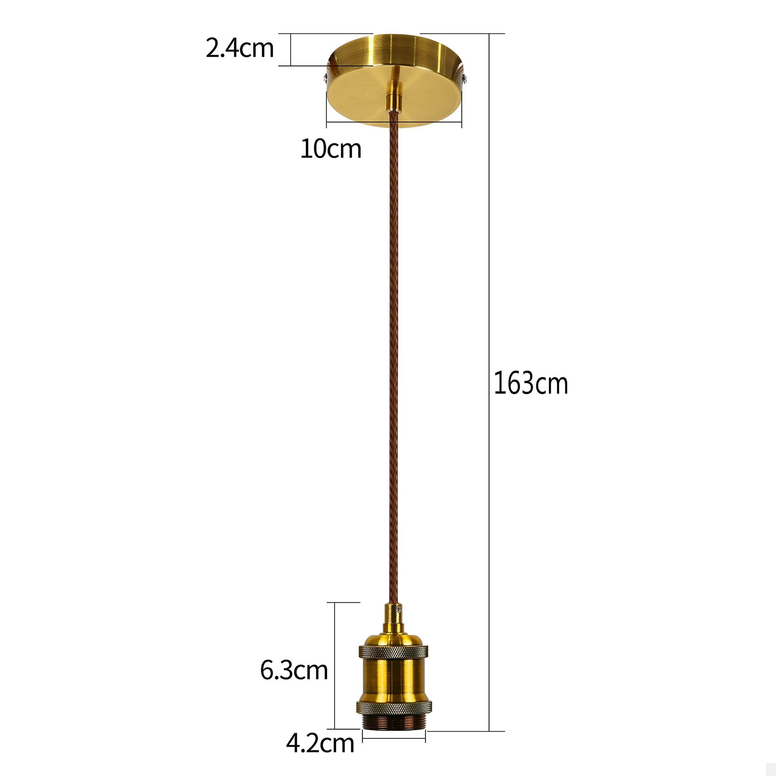 Nettlife Lampenfassung E27 mit Gold Vintage Schnurpendel 1.3M Edison Kabel Hängefassung