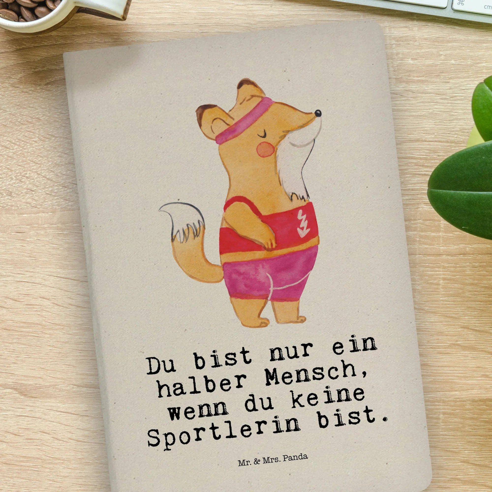 Thumbnail - Mr. & Mrs. Panda Notizbuch Sportlerin Herz - Transparent - Geschenk, DIN A4 Notizbuch Für Lehrer Mr. & Mrs. Panda, Kreat...