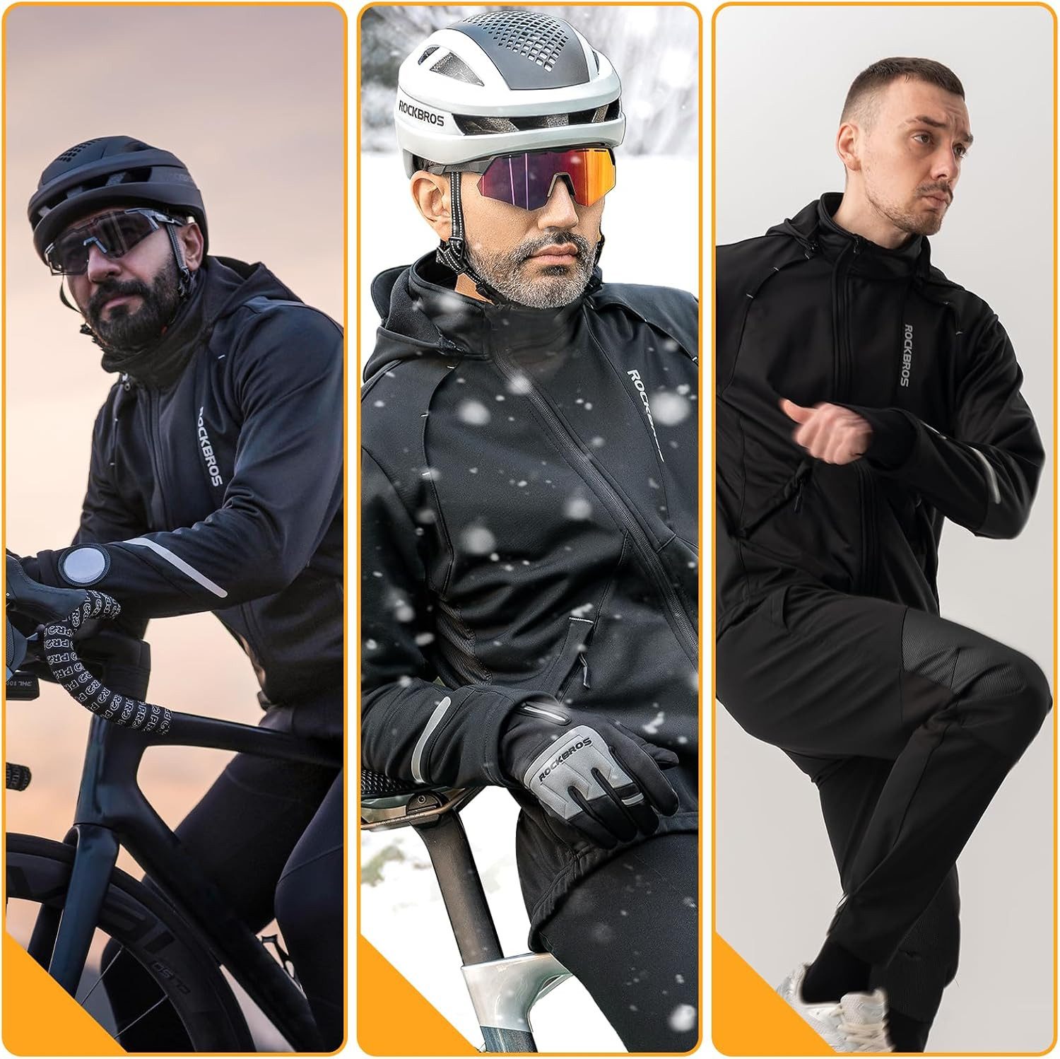 ROCKBROS Fahrradjacke Herren Softshell Radjacke winddicht wasserdicht atmungsaktiv – Bild 2 von 5