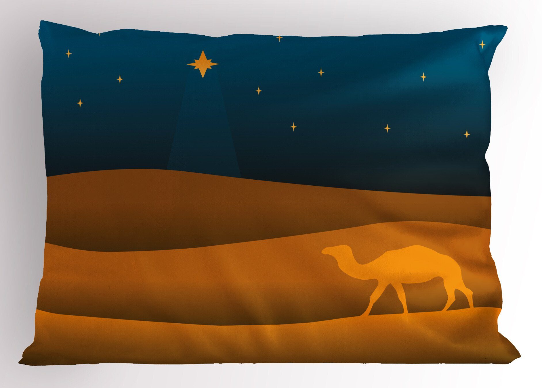 Kissenbezüge Gedruckter (1 Wüste Abakuhaus Starry Standard Night Dekorativer Kopfkissenbezug, Stück), Sky Sanddünen Size