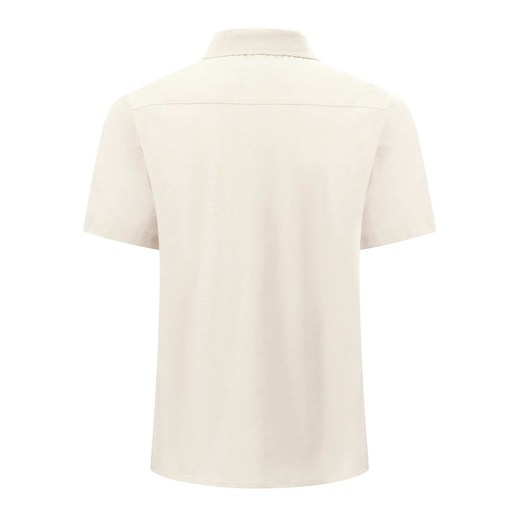 Allthemen Kurzarmhemd Herren Business Leinenhemd mit Reverskragen Kurzarm Elegant