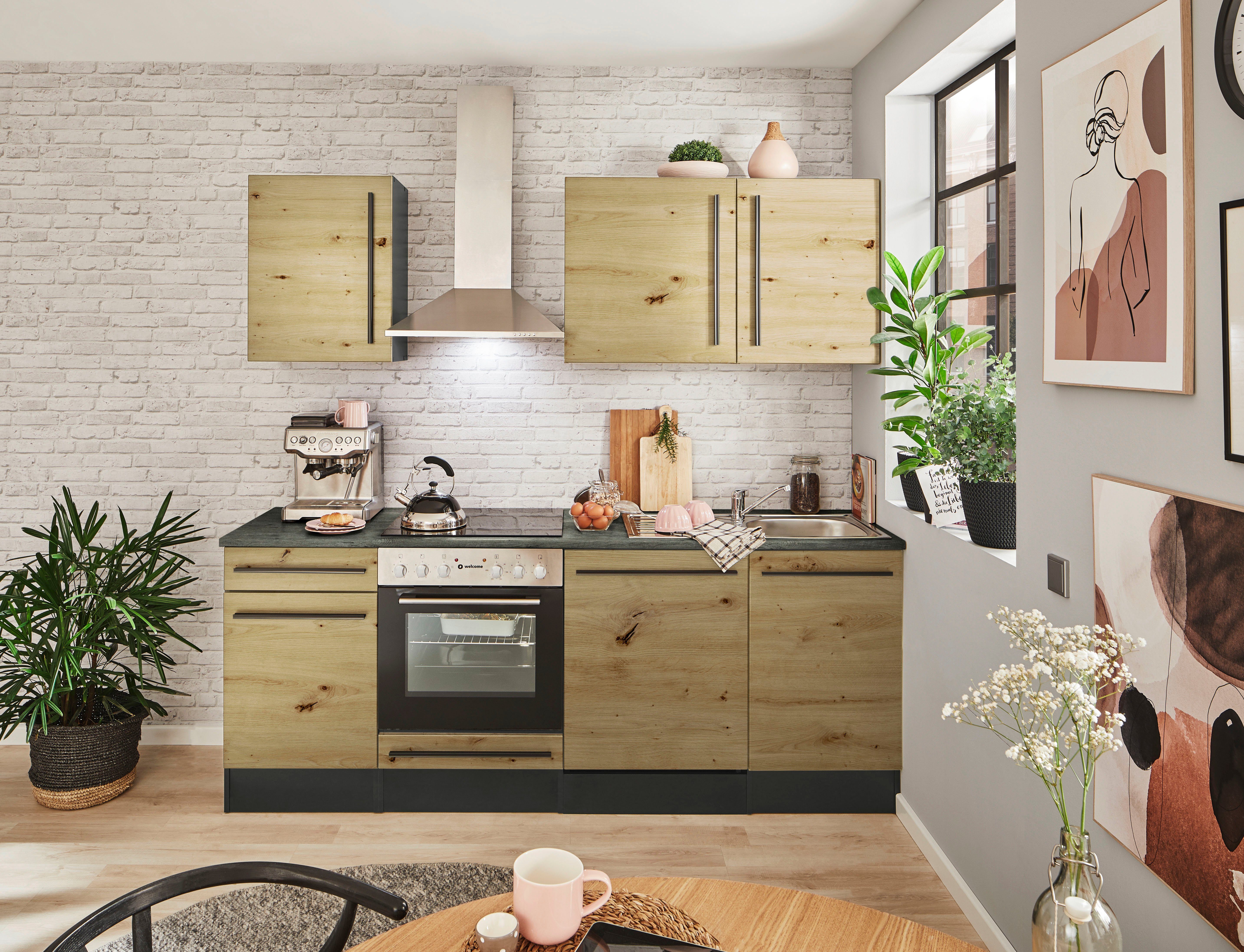 BASIC by Balculina Küchenzeile Jazz, Breite 220 cm, wahlweise mit E-Geräten