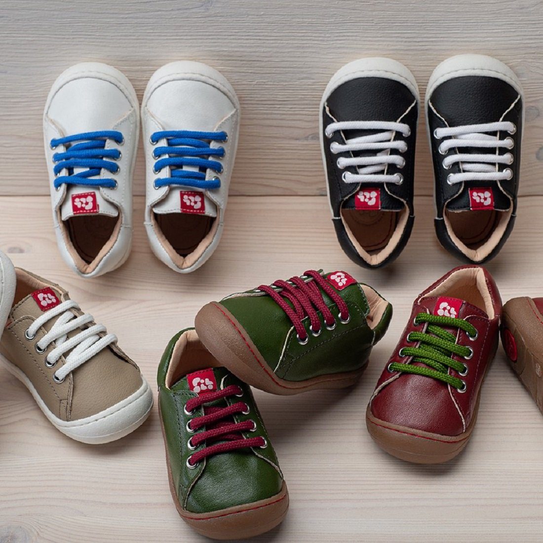 POLOLO Kinderschuhe Maxi, tierische Sneaker Vegan, Bestandteile Rot ohne Kinder Veganer