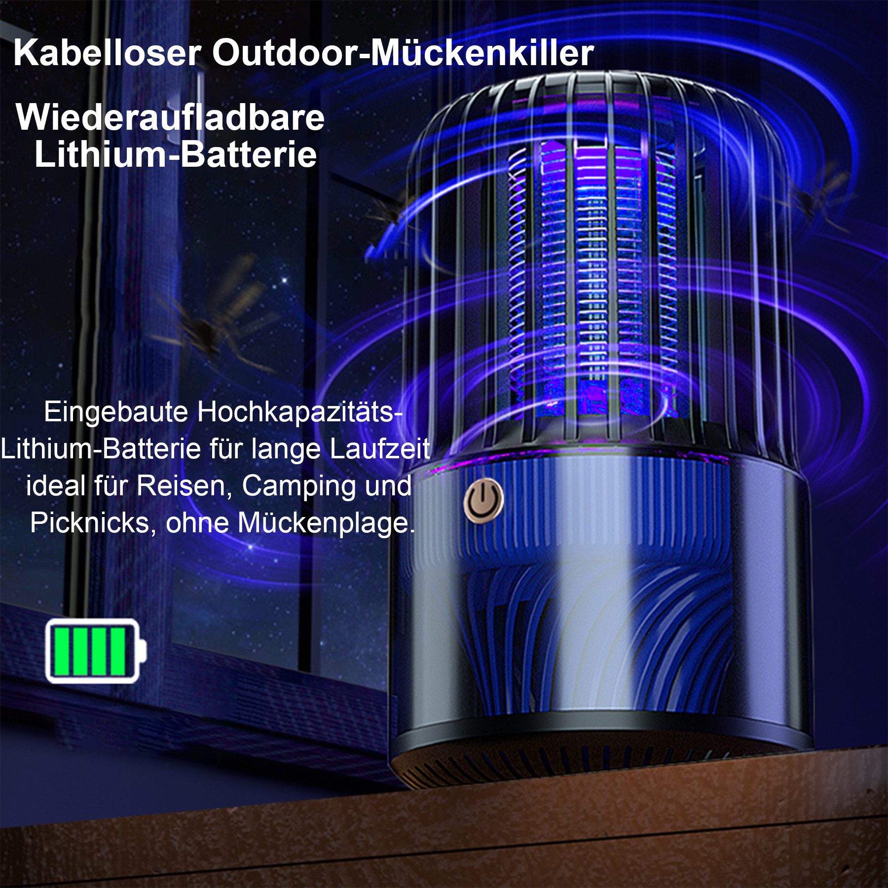 Senmudi Insektenvernichter 2IN1 Insektenvernichter Elektrisch Mückenlampe,mit UV-Lampe,LED-Licht, für Schlafzimmer,Innenräume – gegen Mücken,Motten & Fliegen