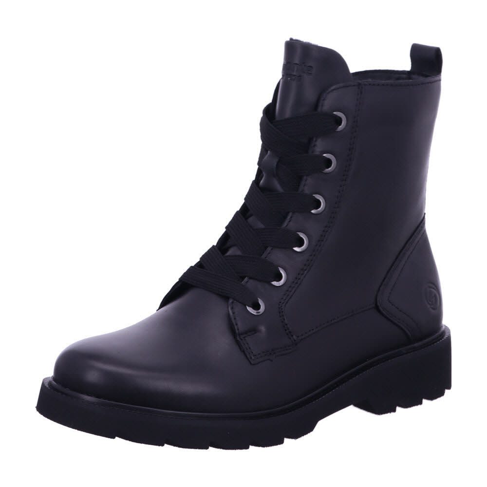 Remonte Leder Schwarz Schnürstiefel
