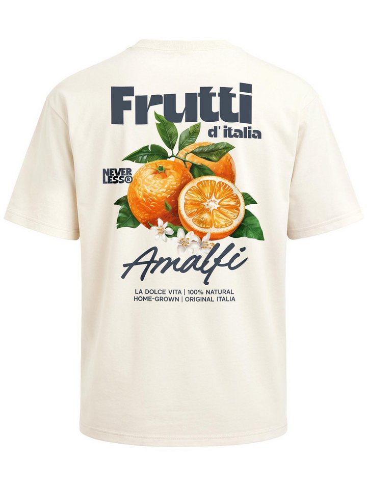 Neverless Oversize-Shirt Herren T-Shirt - Frutti d'italia - Oversized Relaxed Fit Sommer mit Print