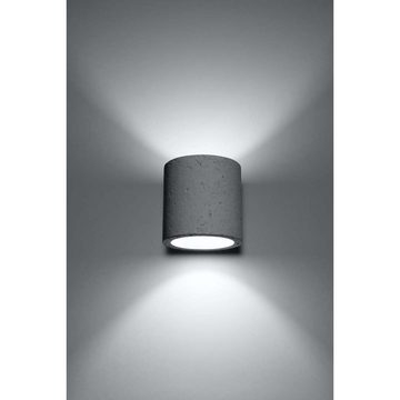 etc-shop Wandleuchte, Leuchtmittel nicht inklusive, Wandleuchte Wandlampe UP & DOWN Grau Beton H 12 cm Wohnzimmer