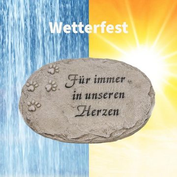 PassionMade Deko-Schriftzug Grabdeko Gedenkstein Spruchstein Spruch Katze Hund Grabschmuck 973 (1 Dekostein), Gedenktafel Grab aus Polyresin für Haustier Tier