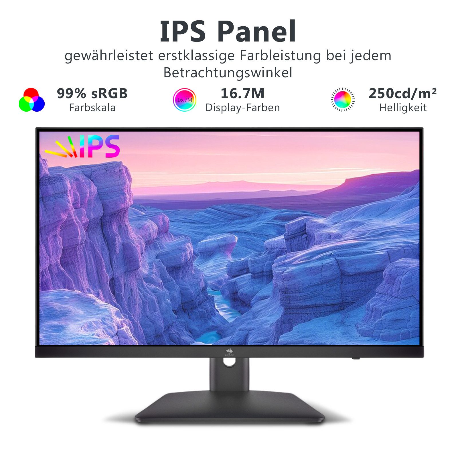 Z-EDGE Gaming LED-Monitor (69 cm/27 ", UHD 3840x2160 px, 4K UHD, 5 ms Reaktionszeit, 75 Hz, IPS)
