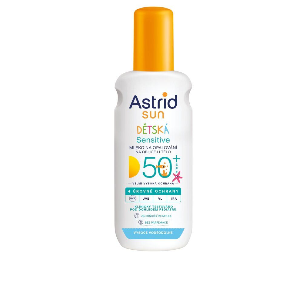 Astrid Sonnenschutzcreme Kinderlotion in Sprayform zum Bräunen Sensitive SPF 50+ Sun 150 ml