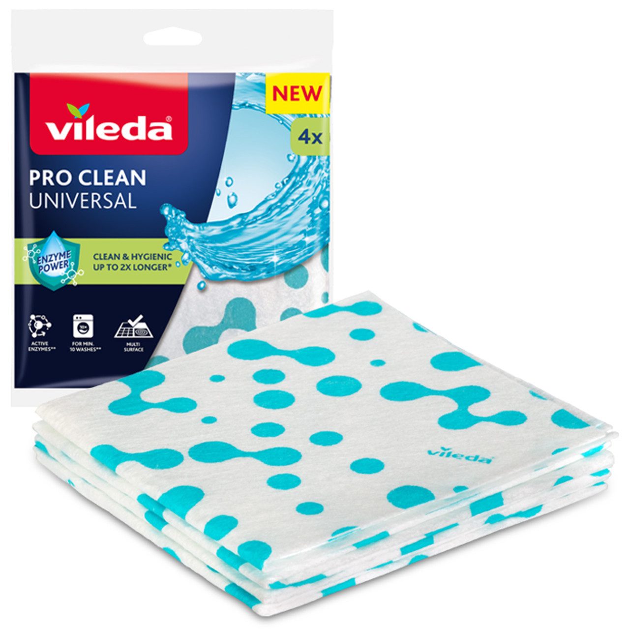 Vileda Vileda Universaltuch Pro Clean 4er Pack Reinigungstücher (Polypropylen)