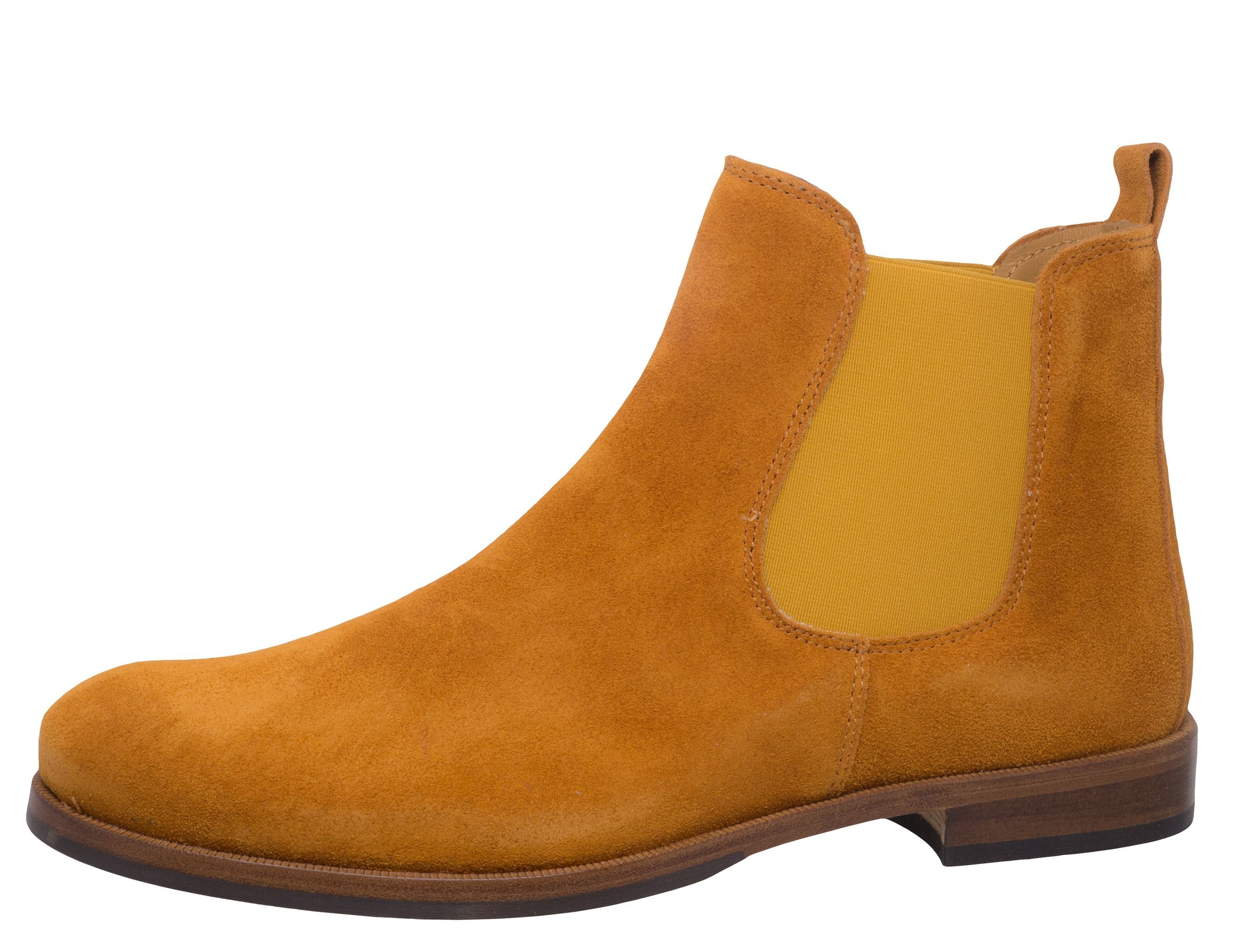 Gallucci Gallucci Chelsea Boots 5079 Stiefeletten Veloursleder Ocra Gelb Schnürstiefelette