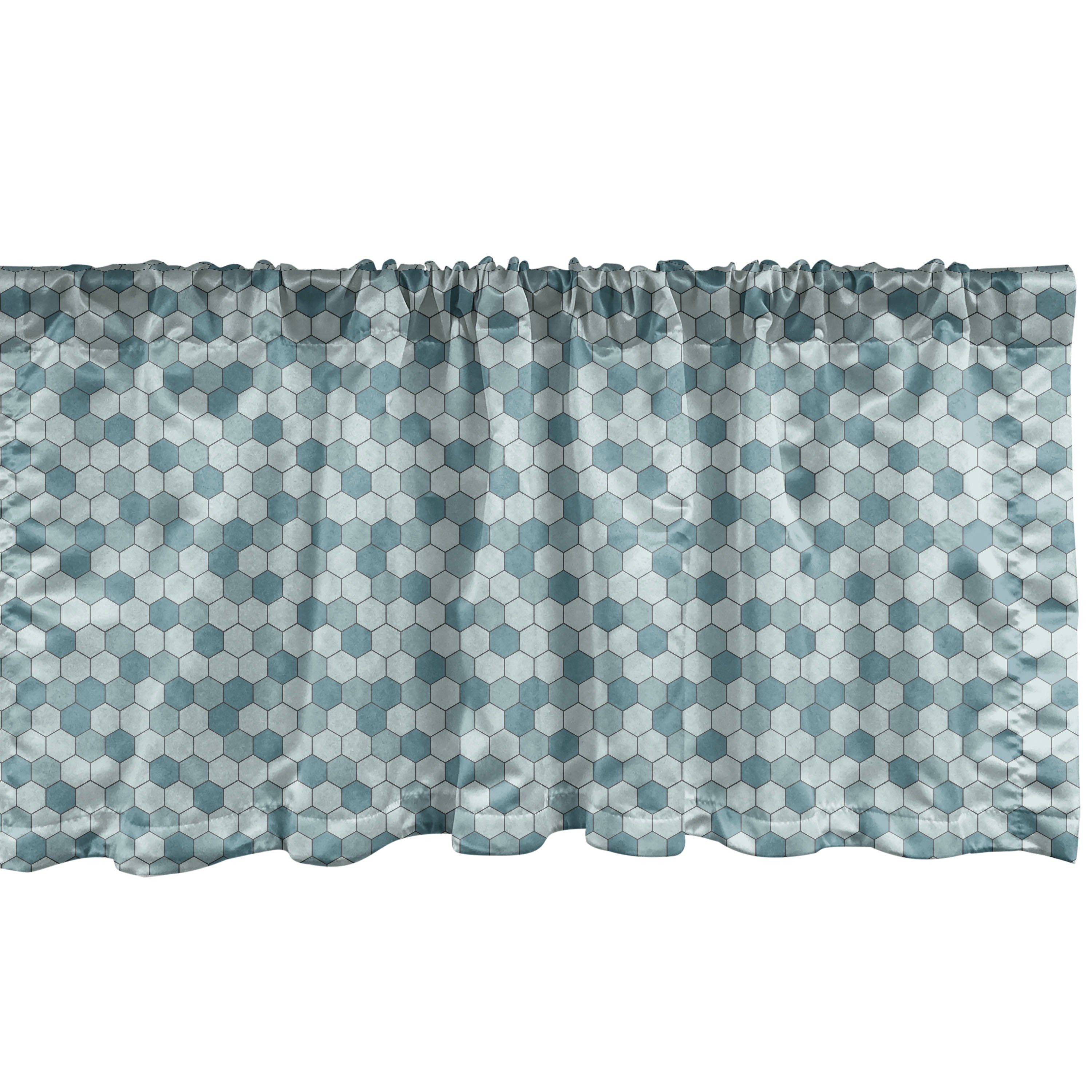 Scheibengardine Vorhang Patchwork Abstrakt für Haxagon Stangentasche, Microfaser, Abakuhaus, mit Dekor Patterns Volant Küche Schlafzimmer