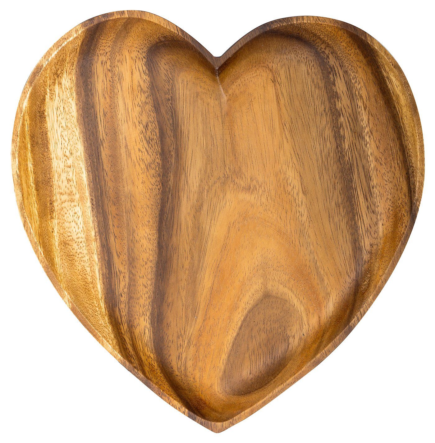 Levandeo® Dekoteller, Holzschale Akazie 25cm Herz Тарелки Snackschale Schale Obstschale