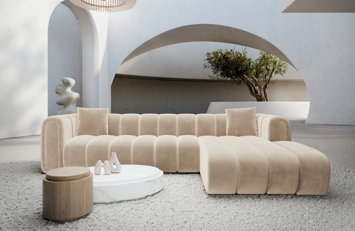 Sofa Dreams Ecksofa Stoff Luxus Ecksofa Polster Couch Stoffsofa Almagro L Form kurz, Loungesofa