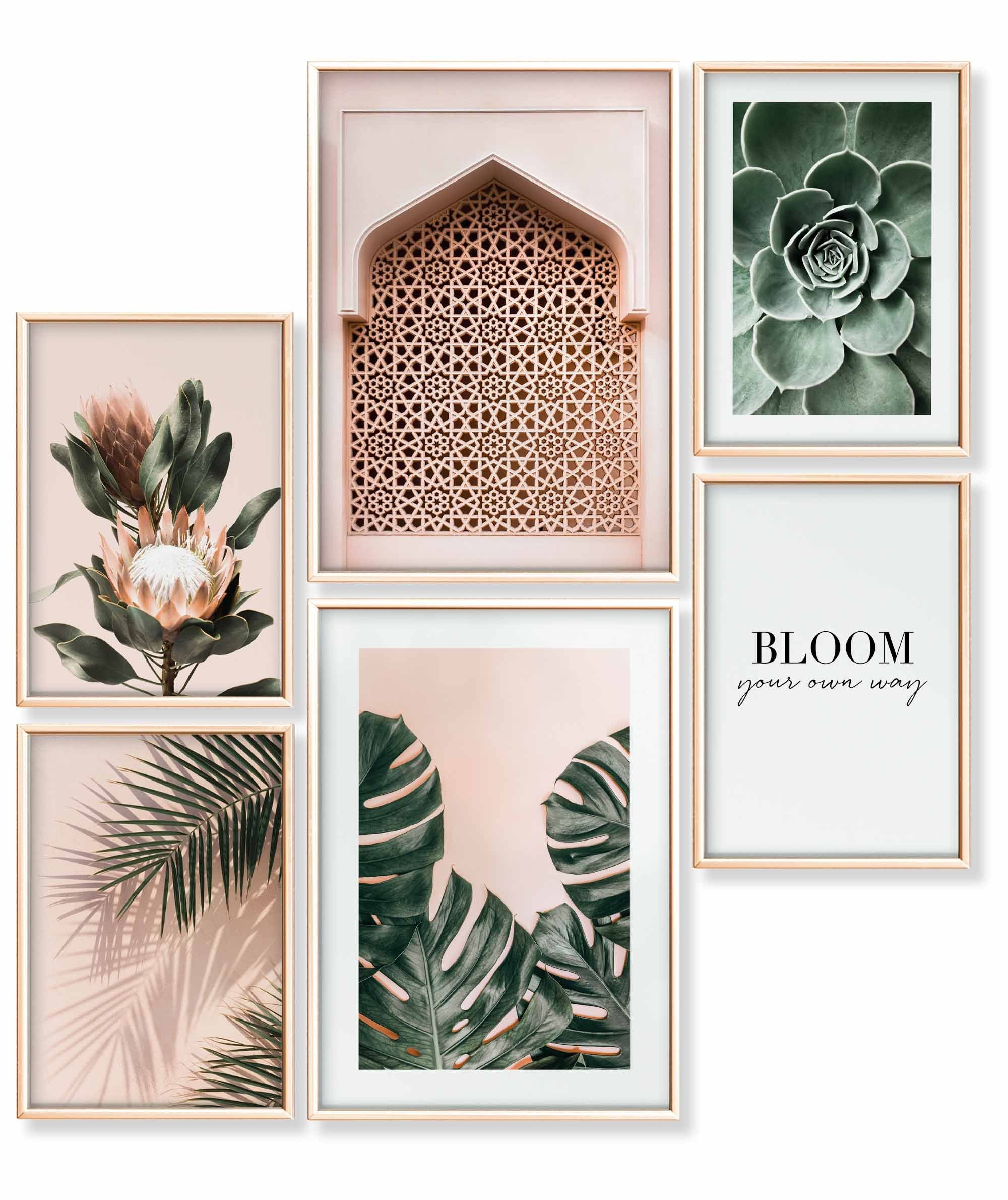 Wanfoou Pflanzen-Poster Set – 3 Stück, 30x40 Cm, Botanik Grün, Ohne Rahmen