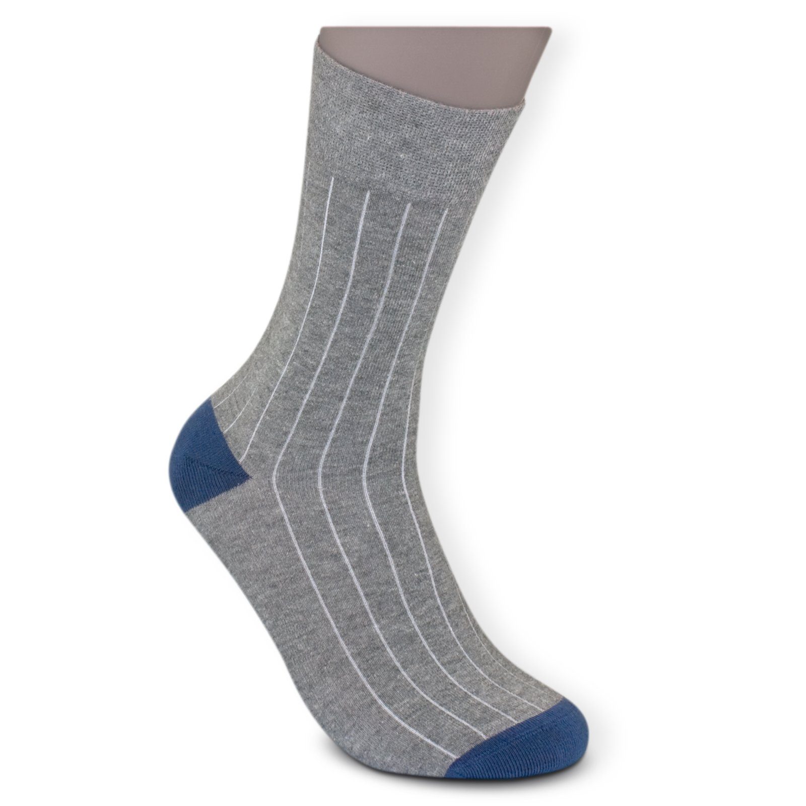 olivgrün) Die Gummi blau ohne (Bund, Komfortbund STREIFEN Basicsocken Sockenbude grau mit 5-Paar,