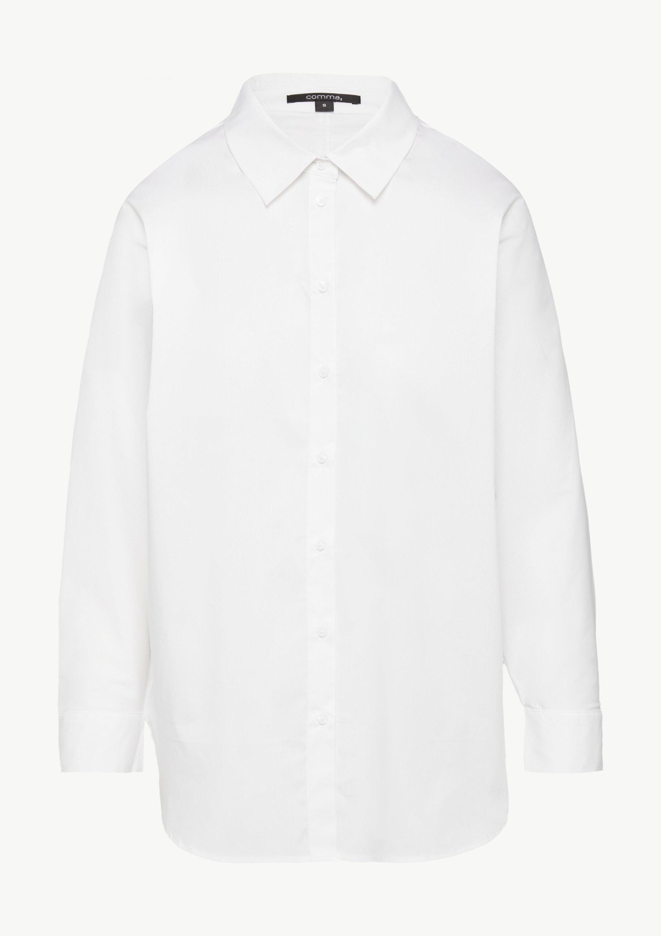 comma Langarmbluse Bluse Weite Hemd-Bluse mit Fledermausärmeln