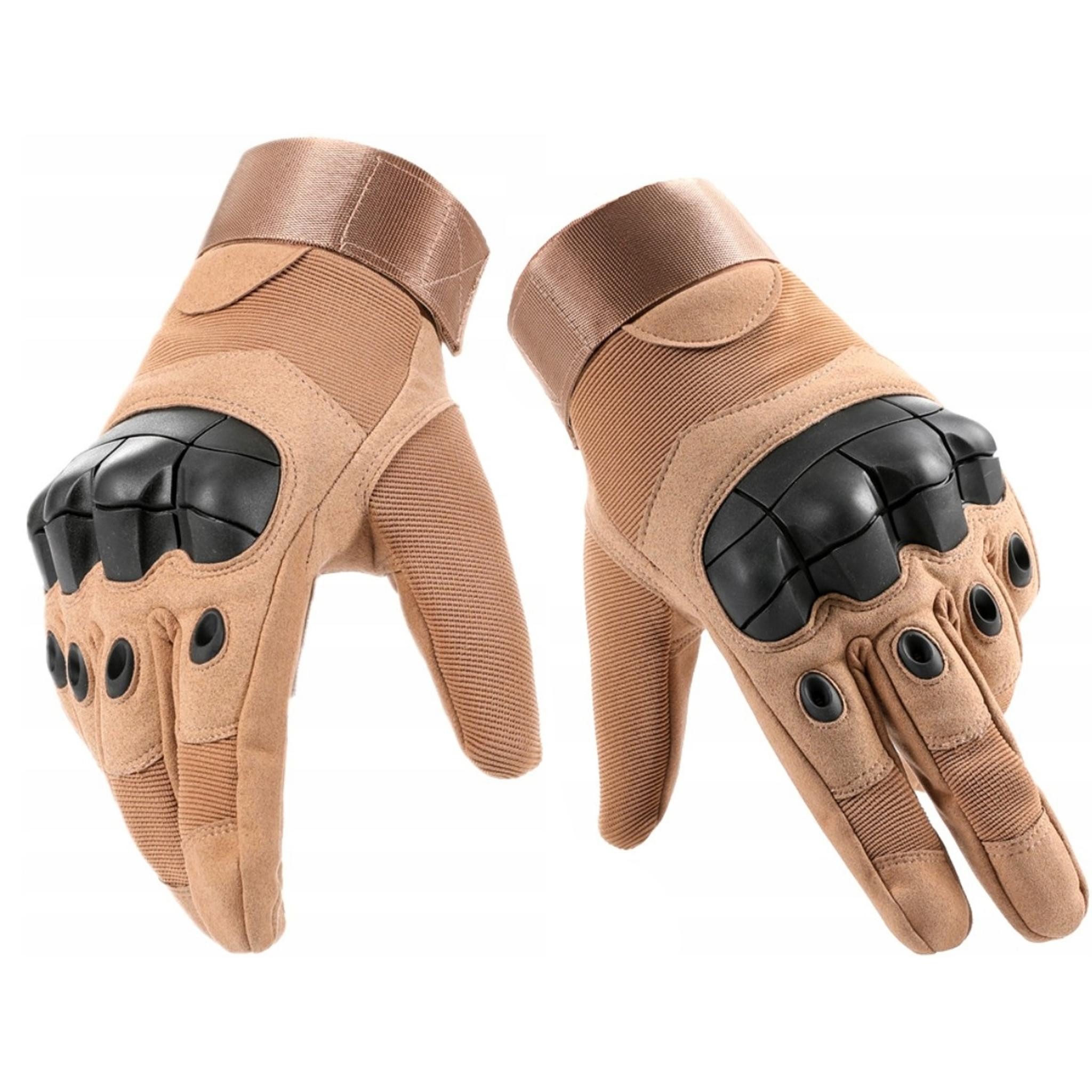 LA CUTE Multisporthandschuhe Überlebens-Motorrad-Kampf-Taktische Handschuhe für Männer – L, Braun (Überlebens-Motorrad-Kampf-Taktische Handschuhe, Praktische, langlebige Handschuhe) Robuste Nylonhandschuhe mit verstärktem Schutz für Knöchel und Hände.