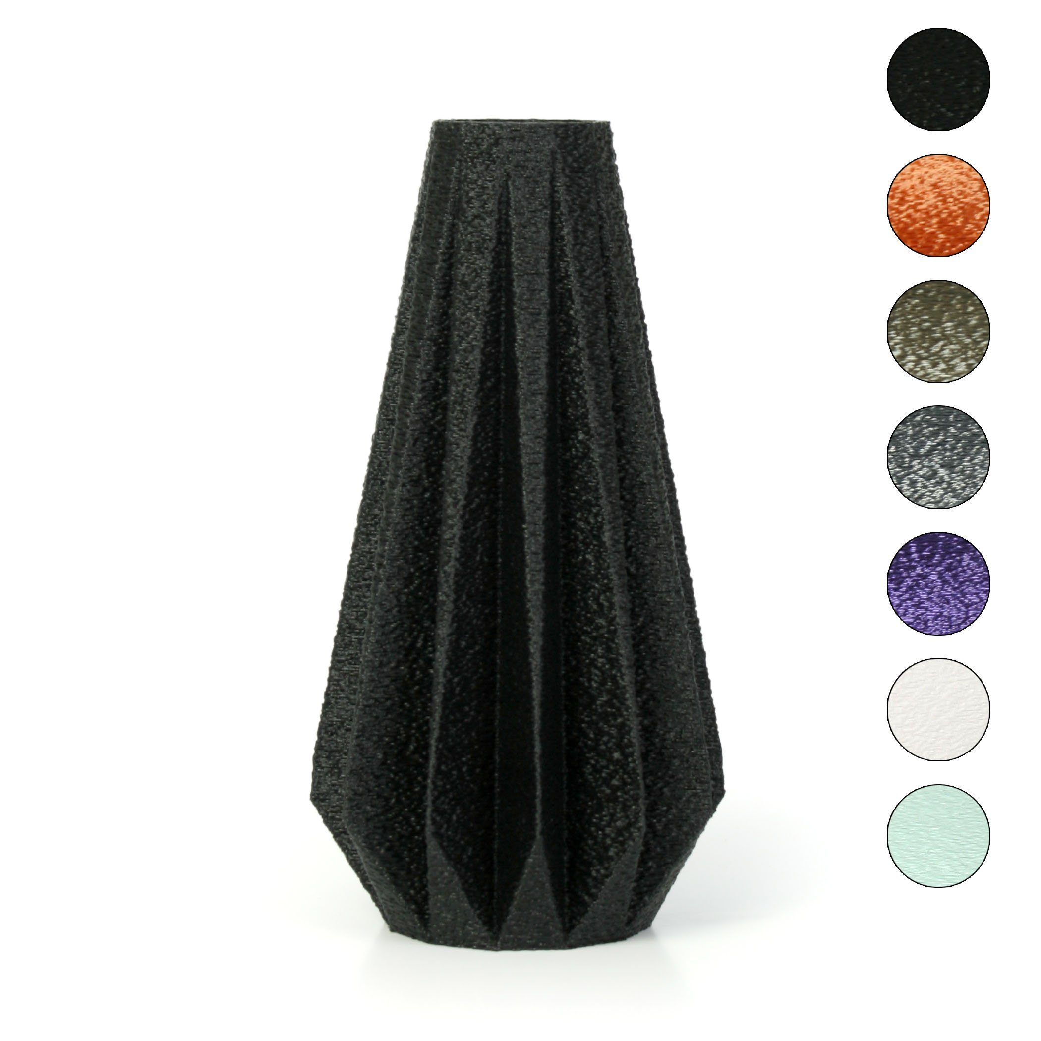 Feder – Kreative aus Designer wasserdicht Vase Blumenvase bruchsicher aus nachwachsenden Black Bio-Kunststoff, & Dekorative Dekovase Rohstoffen;