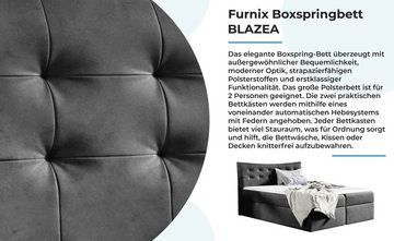 Furnix Polsterbett BLAZEA 120/140/160/180/200x200 Doppelbett mit Bettkasten Auswahl, Länge 208, Höhe 125 Breite nach Wahl 120-200 cm