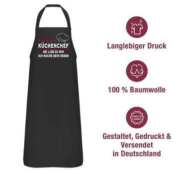 Shirtracer Kochschürze Küchenchef - Sei lieb zu mir ich koche dein Essen, (1-tlg), Kochschürze Herren Männer