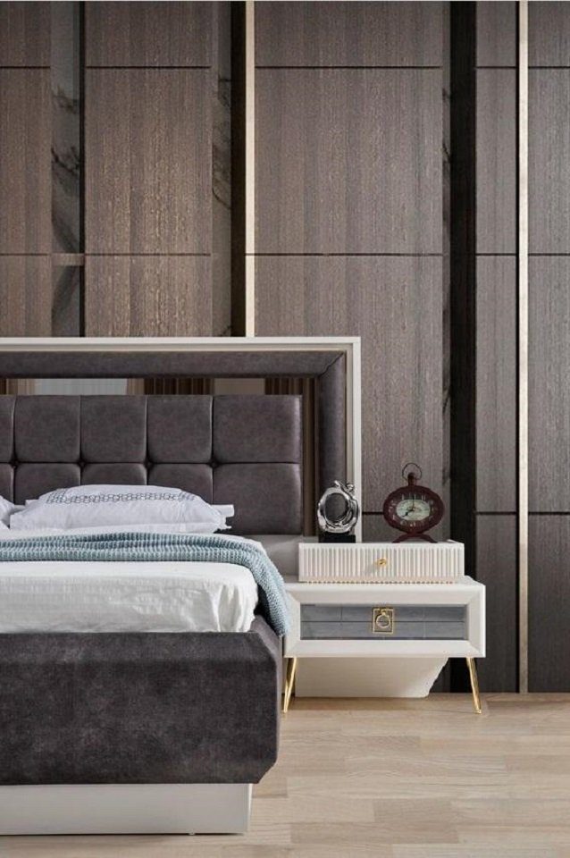 Luxus JVmoebel Betten Bett Polsterbett Schlafzimmer Modern Textil Holz Doppel Bett