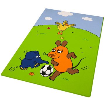 Kinderteppich Die Sendung mit der Maus Fußball Spiel-Teppich 100x133, BERONAGE, rechteckig, Höhe: 10 mm, rutschfest
