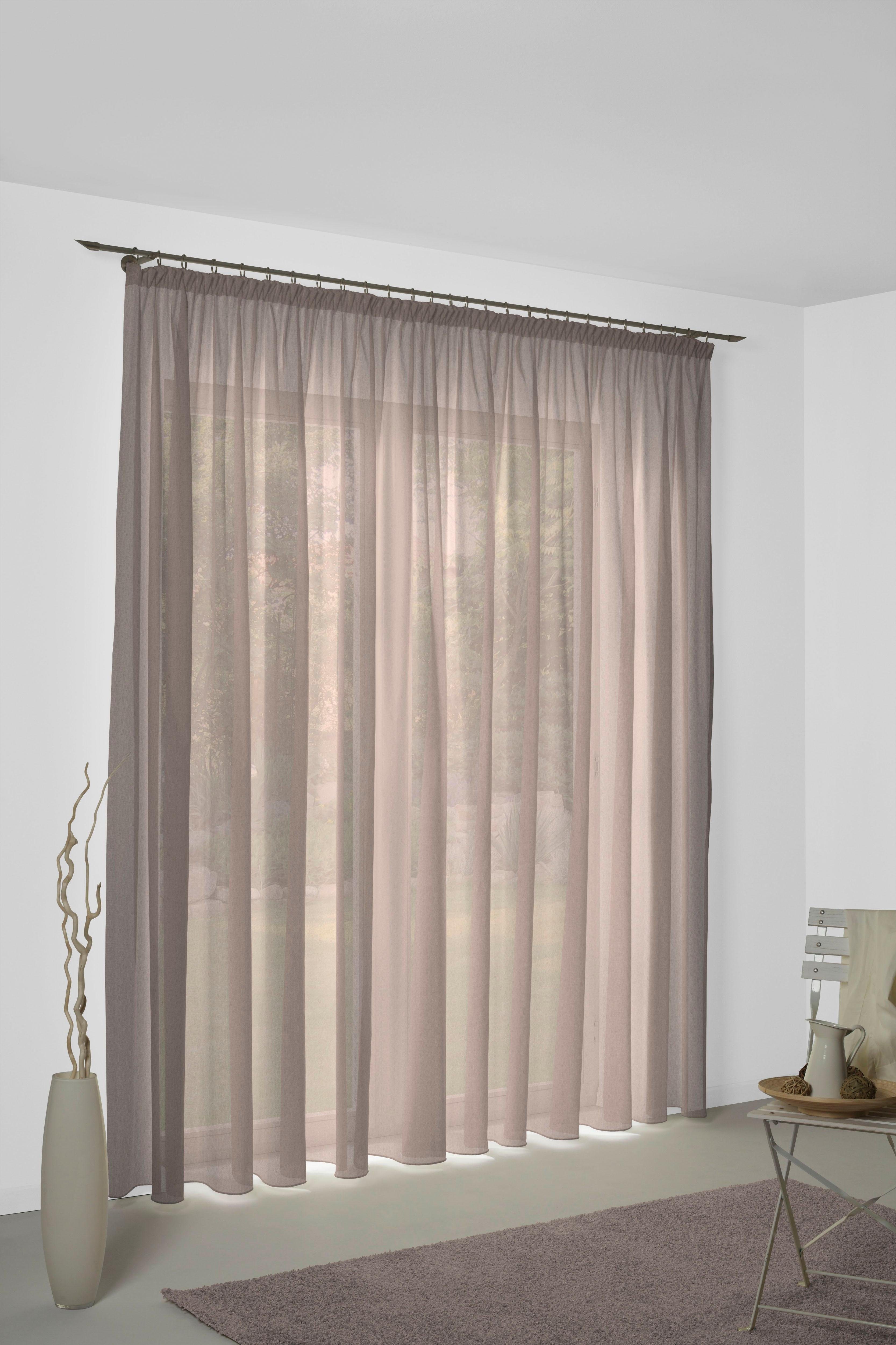 Wirth Vorhang Sunday, nach Maß, 1 Stück, Kräuselband, halbtransparent (1 St), Kräuselband, halbtransparent, Jacquard, nach Maß