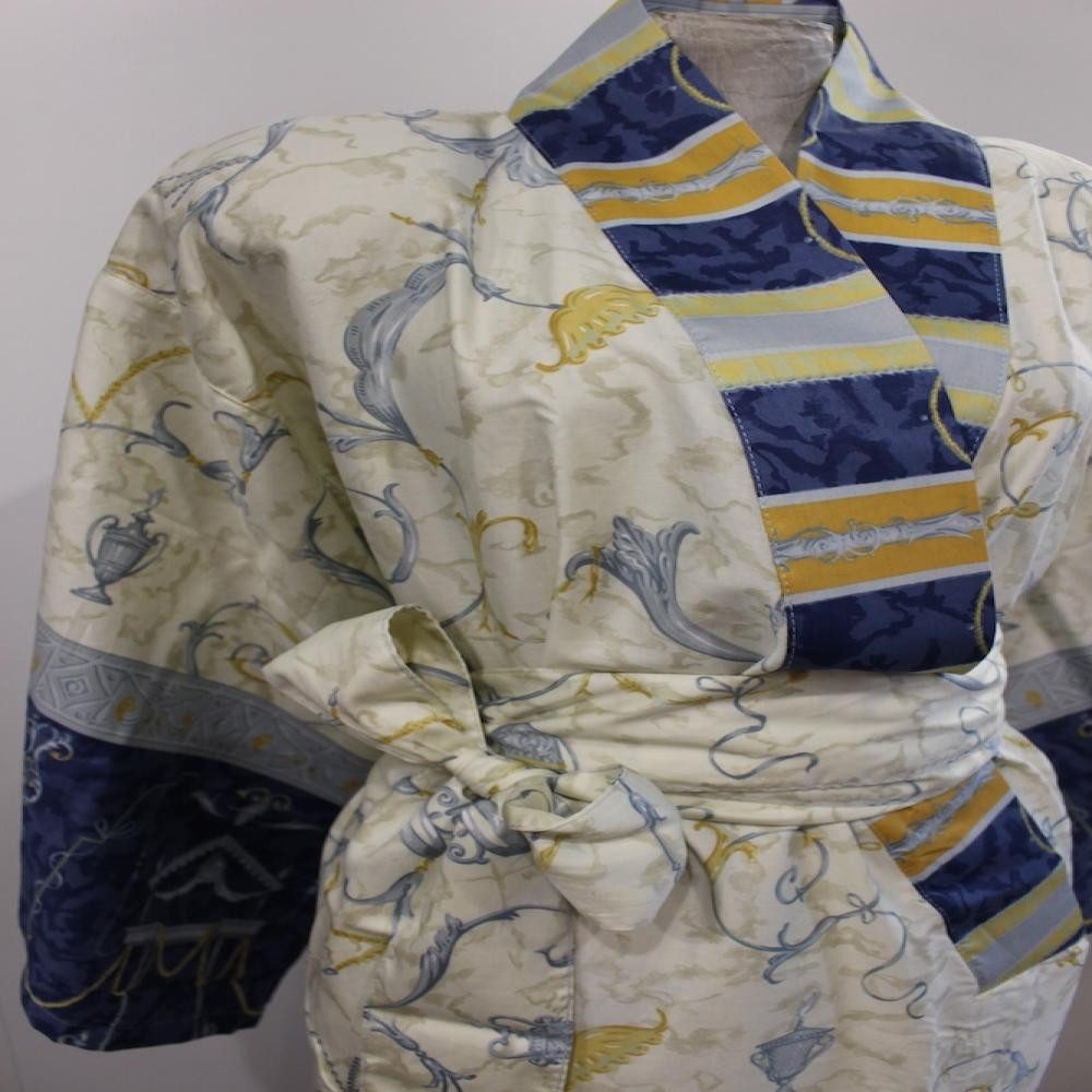 Bassetti Kimono OPLONTIS V9 in L/XL, 100% Baumwolle, mit Bindegürtel, Mako-Satin