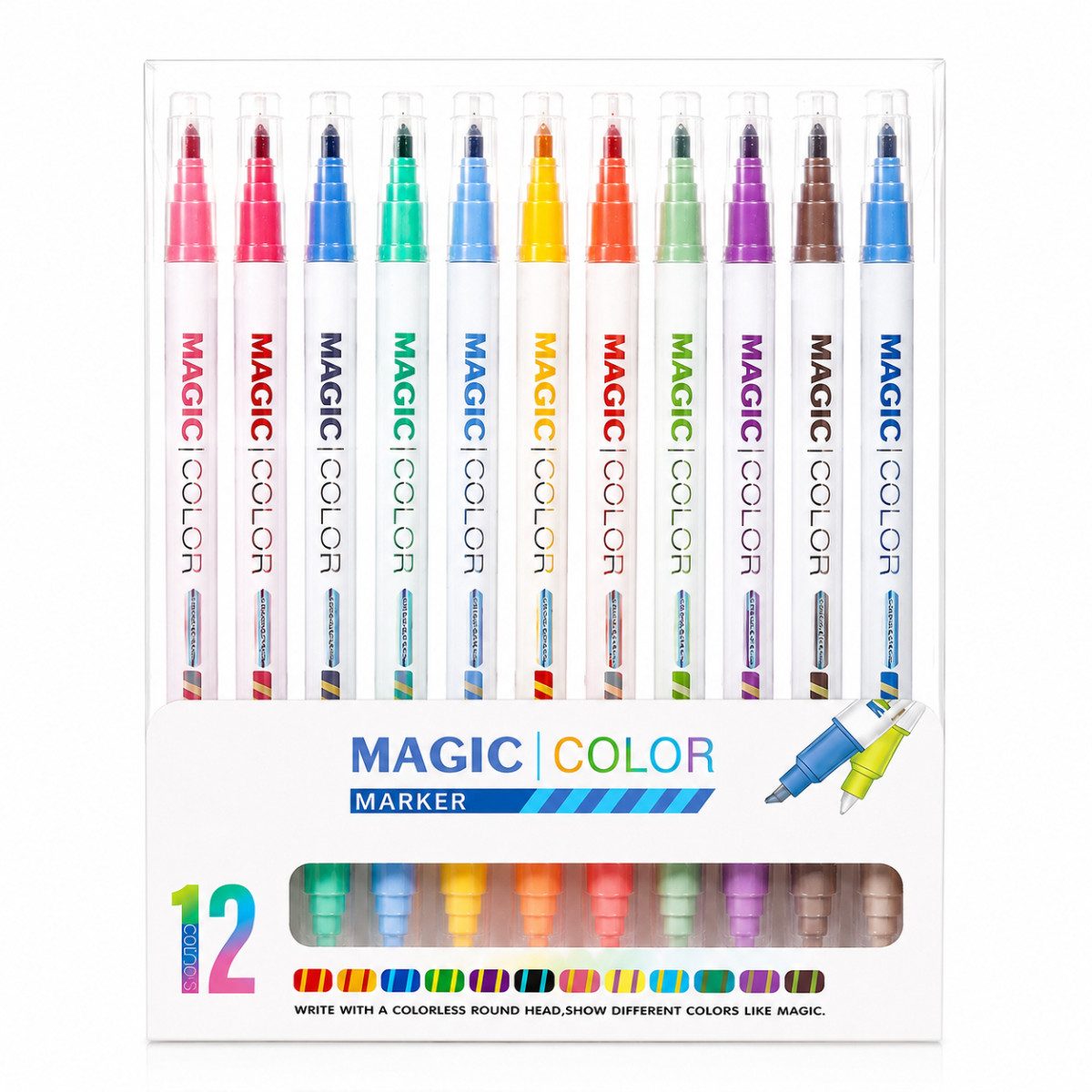 R2 Invest Filzstift Magische Farbwechselmarker 12er Set, (12-tlg)
