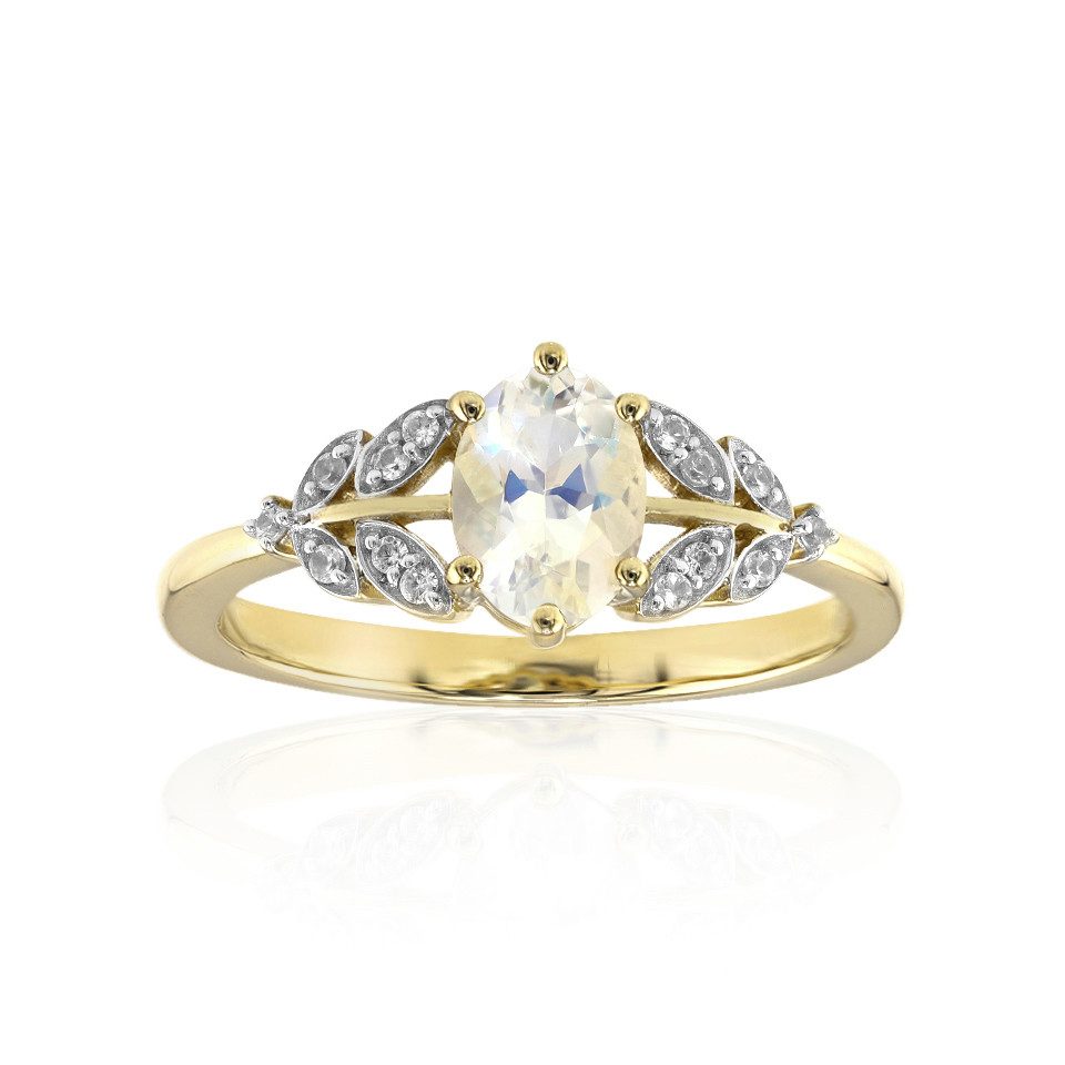 Cavill Goldring Chic Malawi Regenbogen Mondstein 9K Gold Ring, 0.656ct (1-tlg)