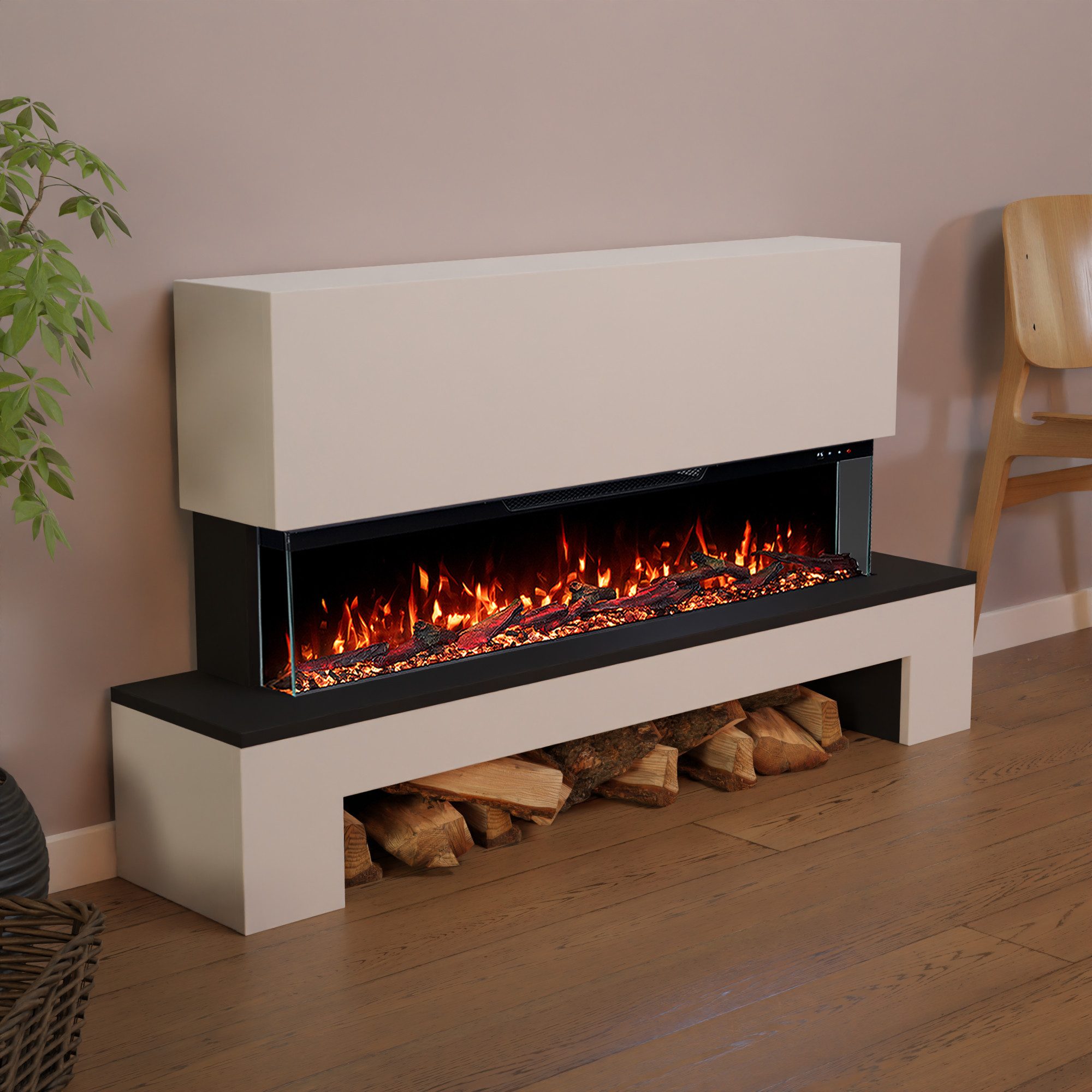 GLOW FIRE Elektrokamin Cobalt mit Holzfach, Standkamin mit 3D Feuer und Hei günstig online kaufen