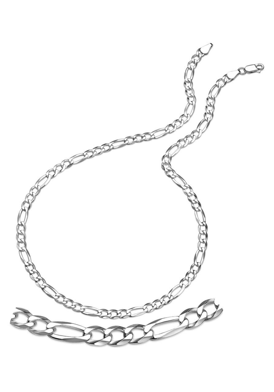 Kette ohne Anhänger Schmuck Geschenk Silber 925 Halsschmuck Halskette Figarokette
