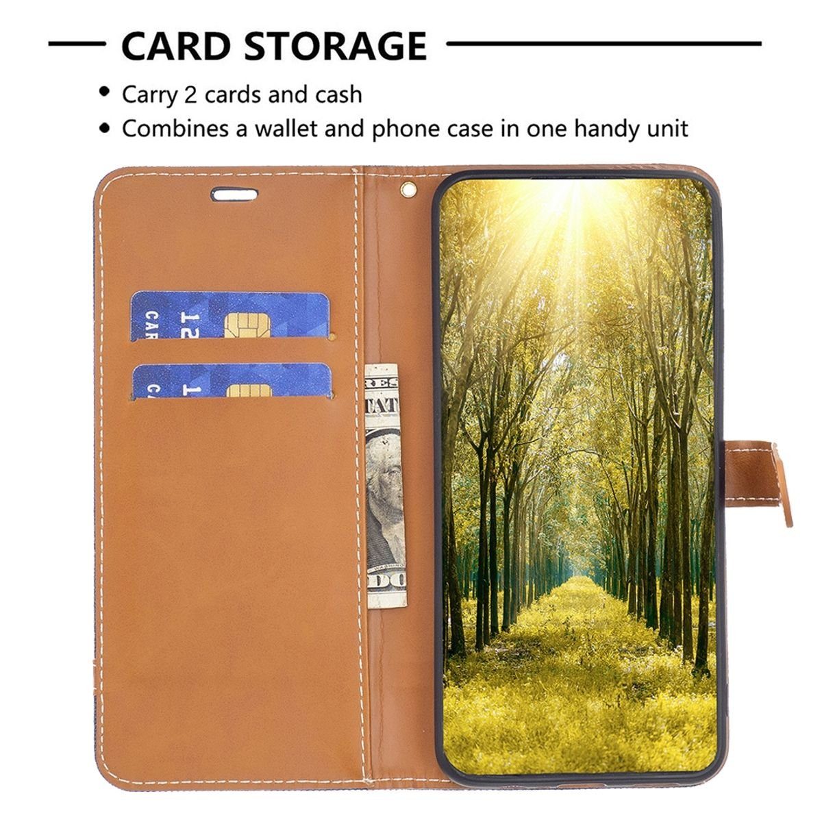 König Design Handyhülle Apple iPhone 15 Pro, Schutzhülle Schutztasche Case Cover Etuis Wallet Klapptasche Bookstyle