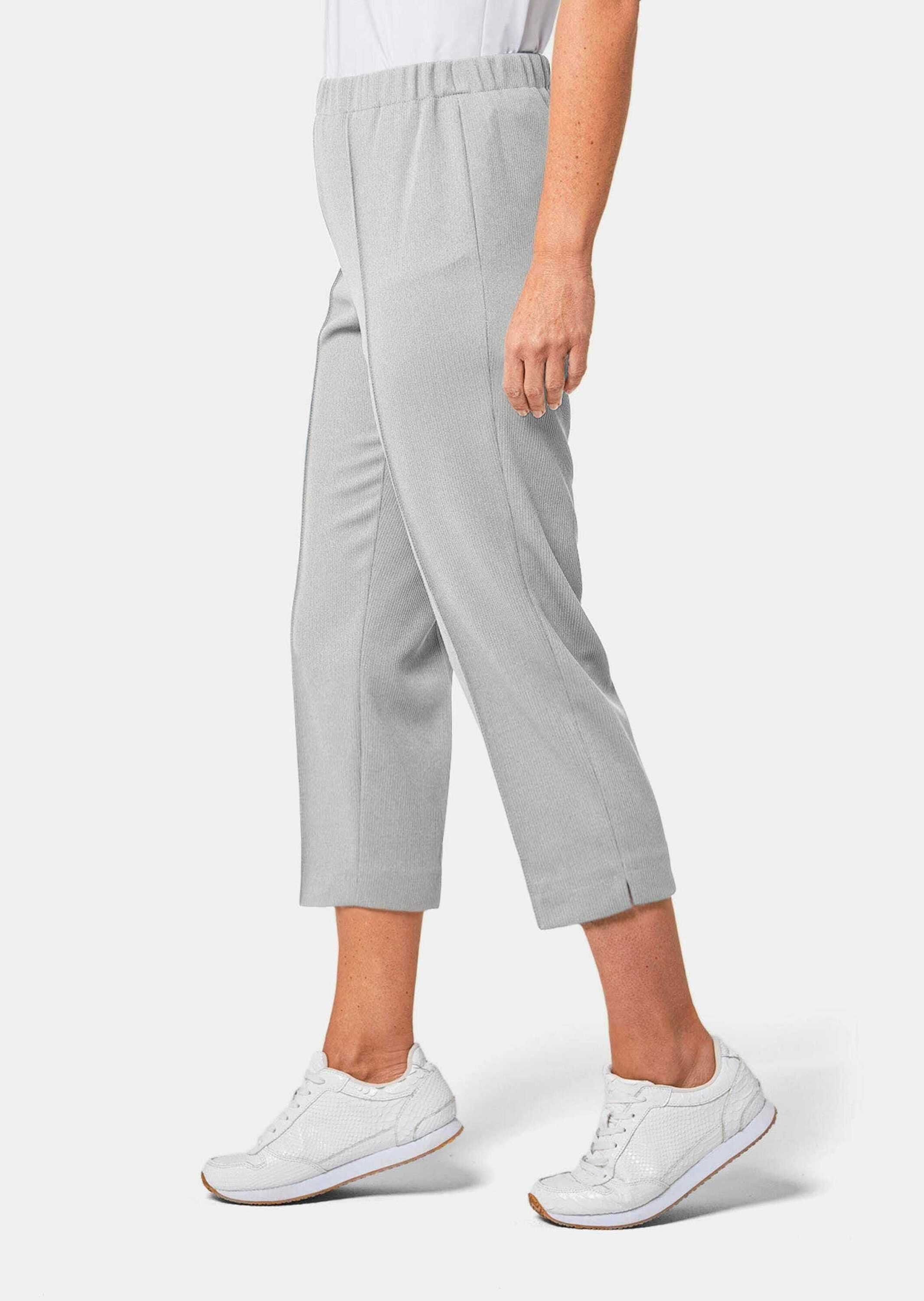 GOLDNER Caprihose Sportive 7/8-Hose mit Biesen Stoffhose mit Schlupfbund, Biesen und Wadenlang