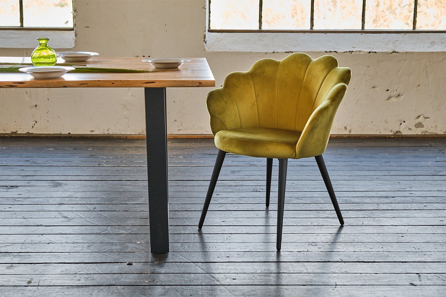 Farben, grün CARLA, Esszimmerstuhl | versch. Fuß schwarz Stuhl schwarz Velvet, KAWOLA gold od.